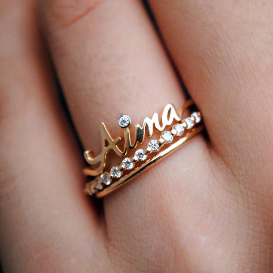 Rose Golden 26 Letter Ring Name Initial Ring Wedding Ring - Temu